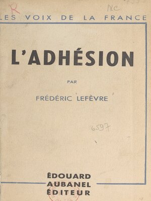cover image of L'adhésion
